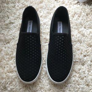 Black Steve Madden Slip Ons